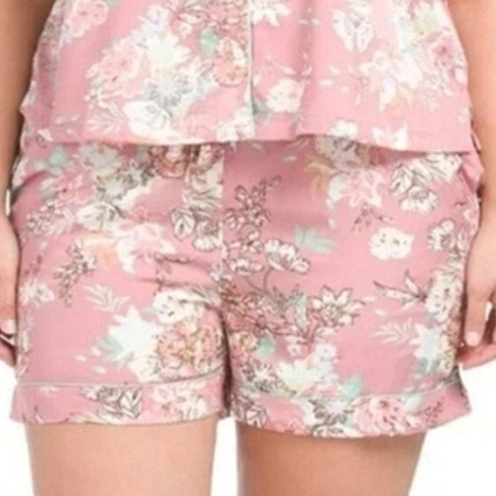Cupcakes & Cashmere rose gold floral pj lounge shorts size 1x